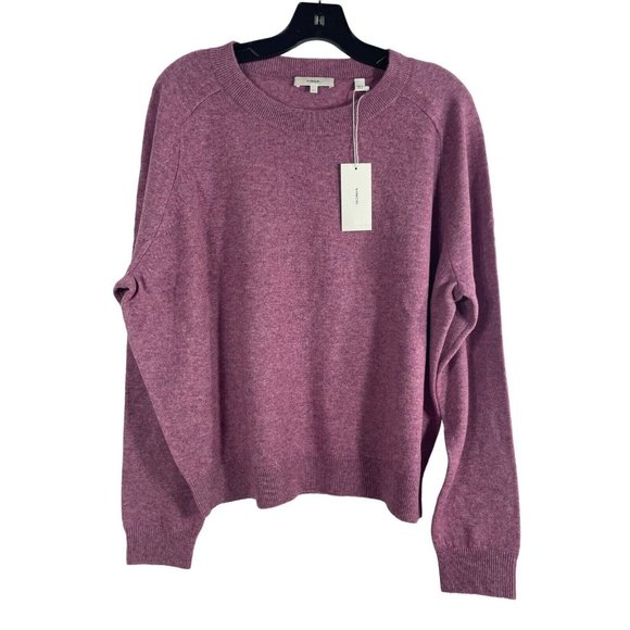 NWT $345 VINCE Wool & Cashmere Crewneck Pullover L - Purple / Pink